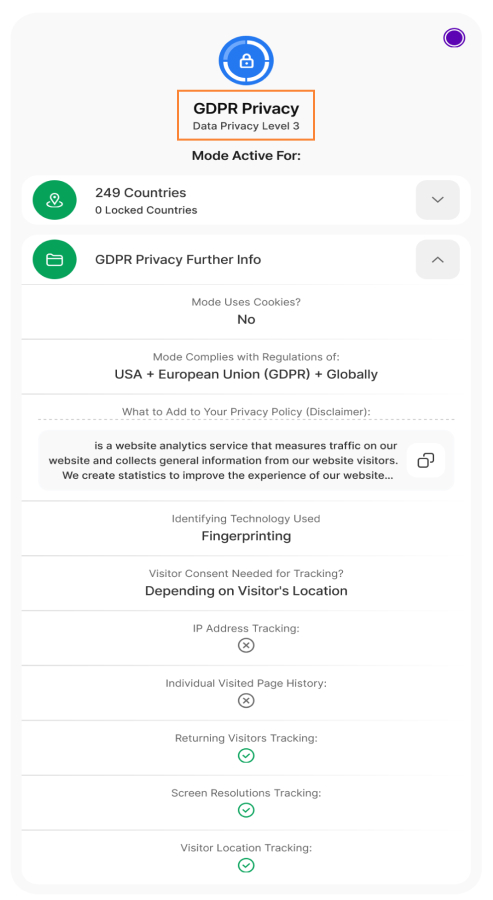 GDPR Privacy Mode